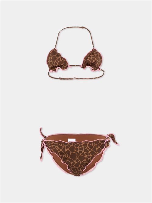 Slip e bikini marrone animalier per bambina MC2 SAINT BARTH | CRIS001/00900L